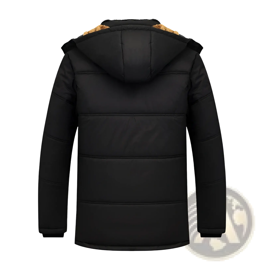 Men's Loose Hooded Quilted Puffer Jacket with Fleece Lining