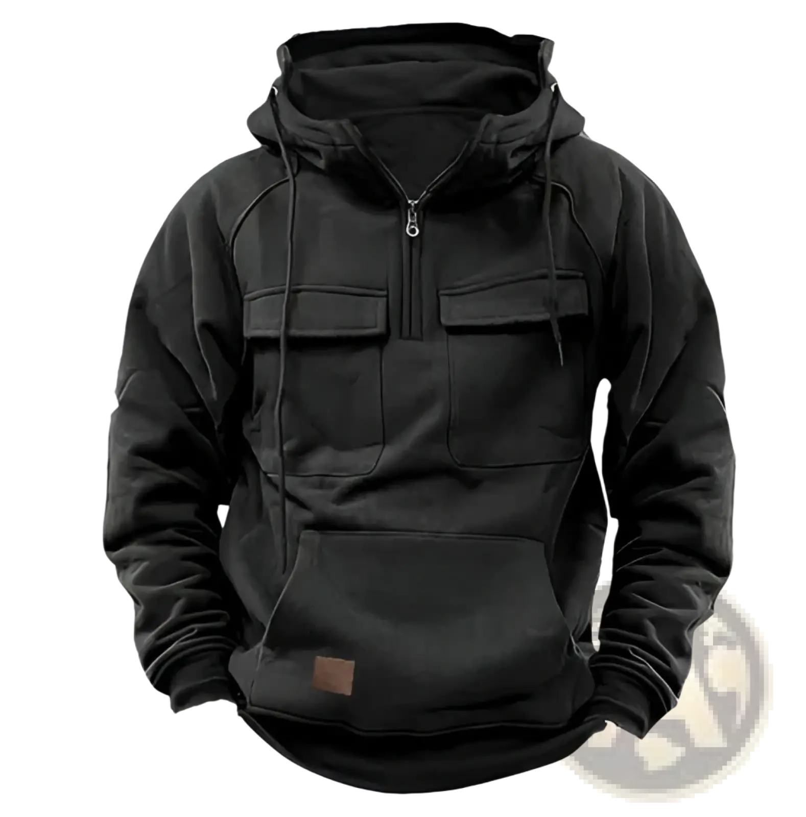 Men's Multi Pocket Half Zip Fashion Hoodie