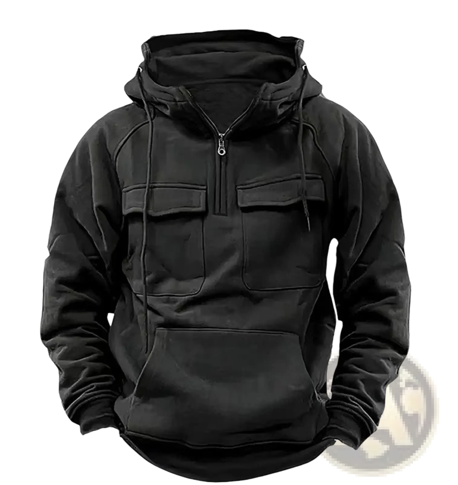 Men's Multi Pocket Half Zip Fashion Hoodie