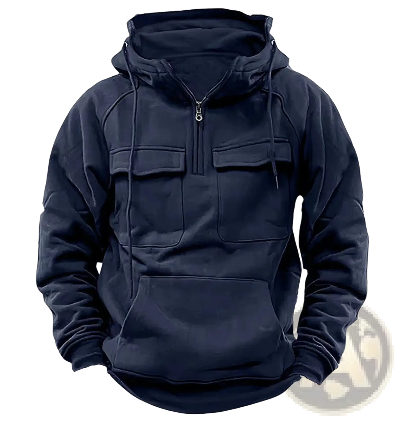 Men's Multi Pocket Half Zip Fashion Hoodie