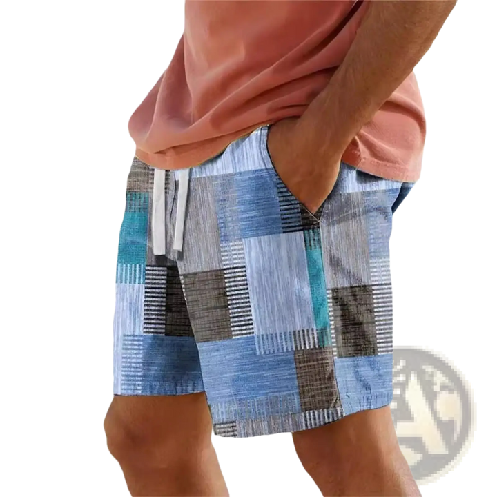 Men's Patchwork Houndstooth Streetwear Casual Shorts