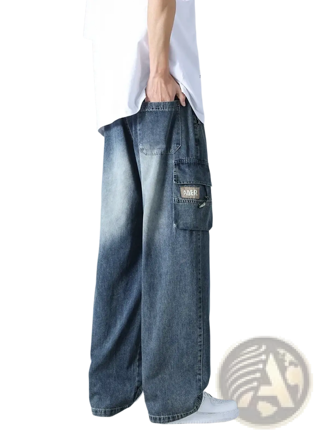 Men's Plus Size Baggy Cargo Jeans Denim Trousers