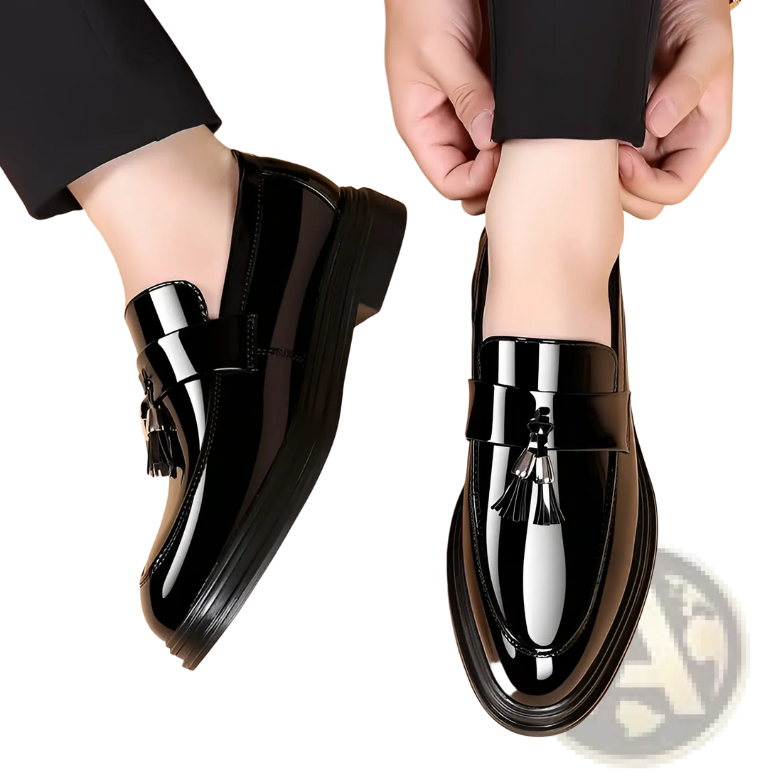 Men's Plus Size Business Casual Leather Wedge Shoes