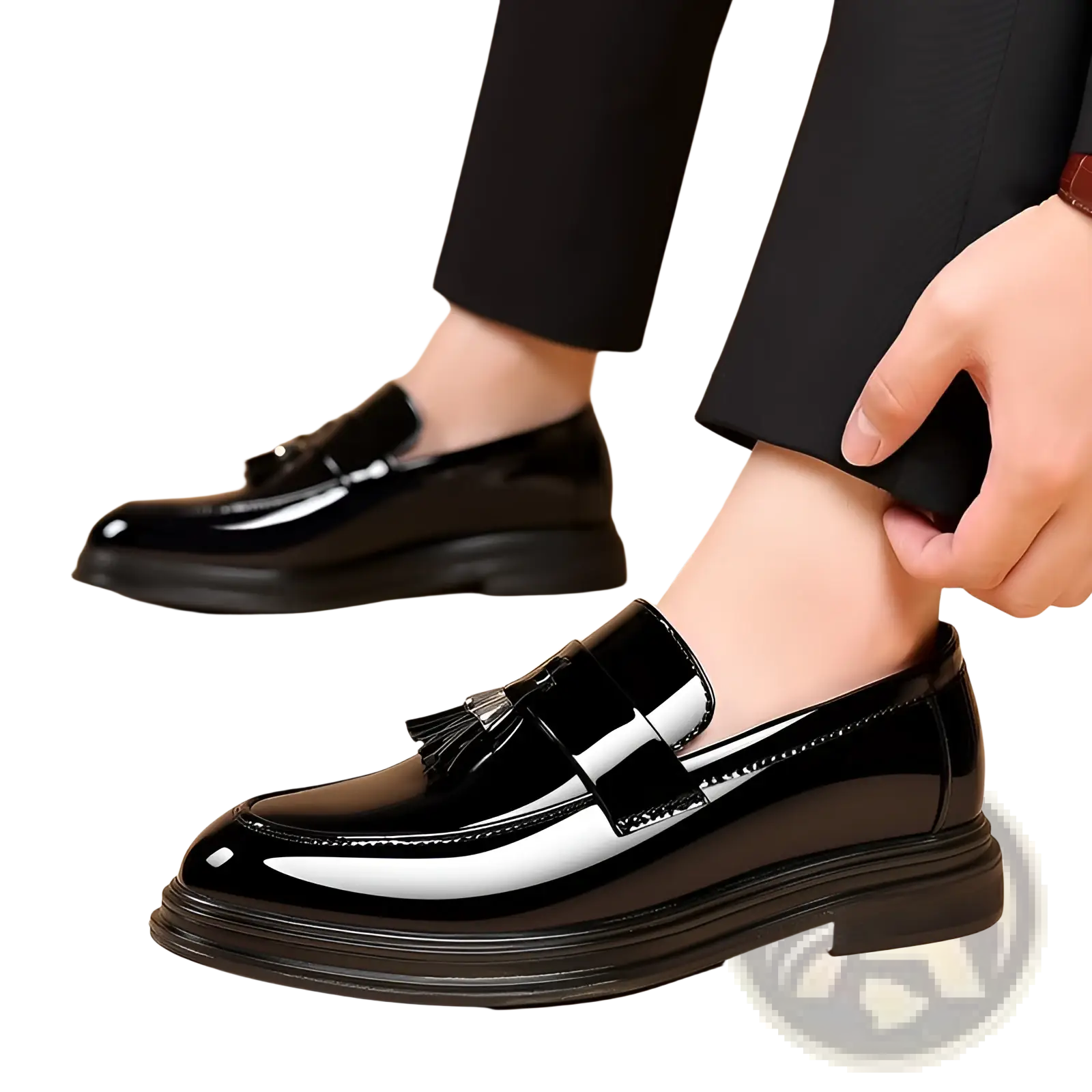 Men's Plus Size Business Casual Leather Wedge Shoes