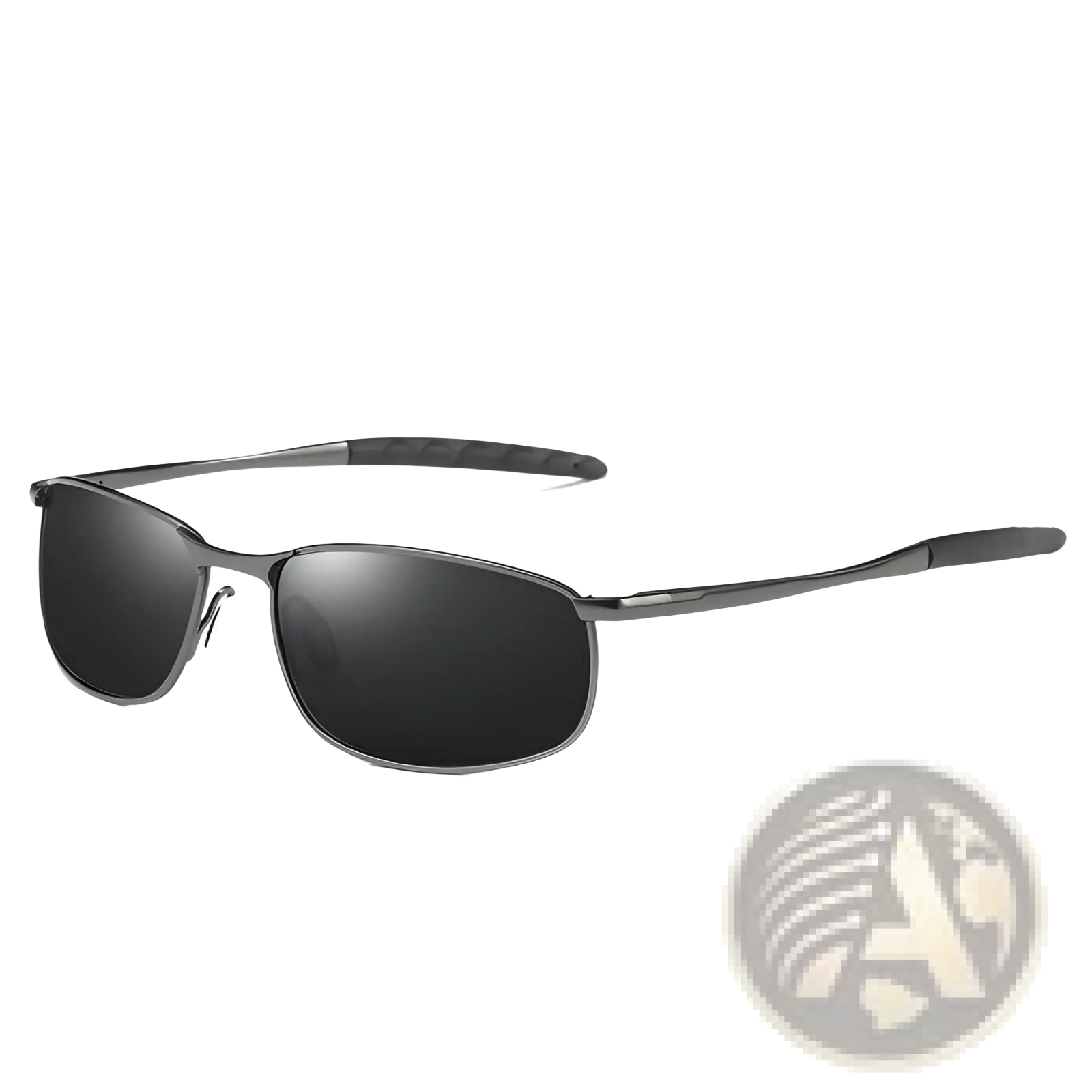 Men's Polarized Metal Frame Rectangular Aviator Sunglasses