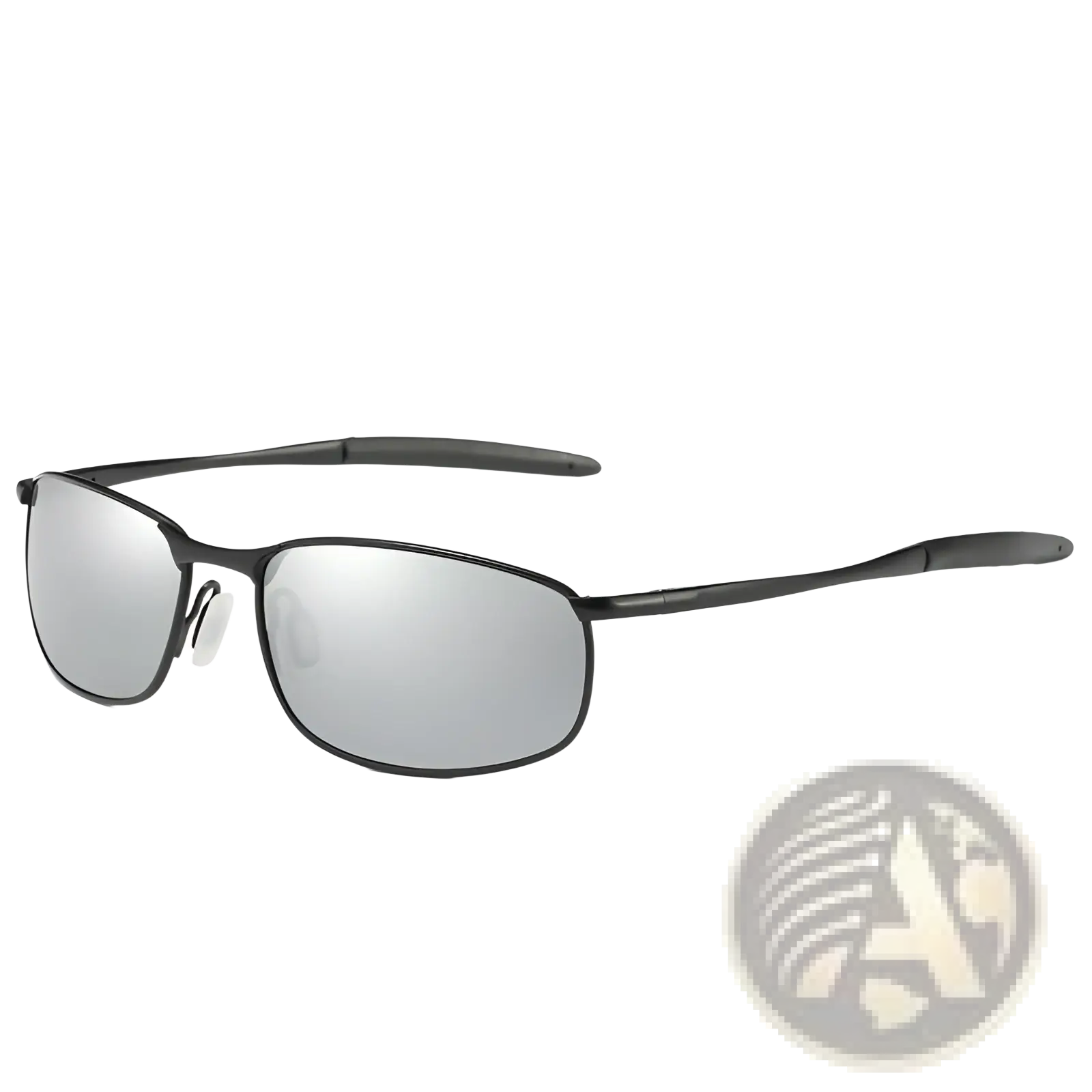 Men's Polarized Metal Frame Rectangular Aviator Sunglasses