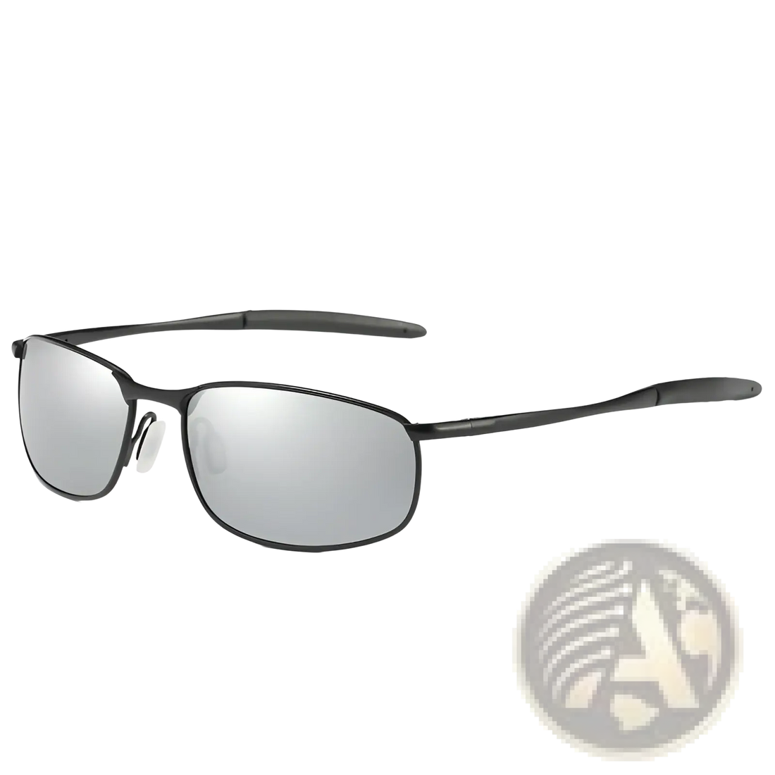 Men's Polarized Metal Frame Rectangular Aviator Sunglasses