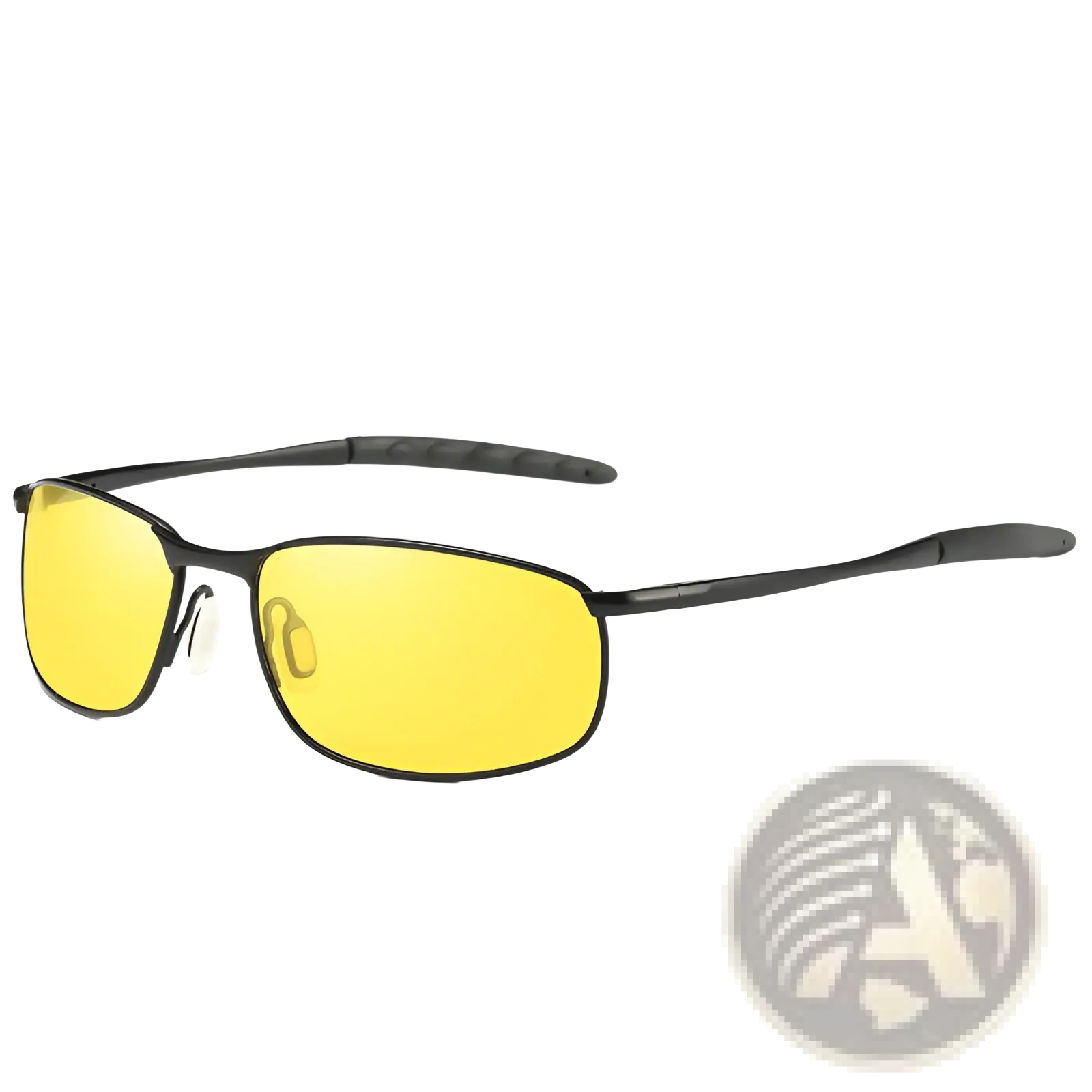 Men's Polarized Metal Frame Rectangular Aviator Sunglasses