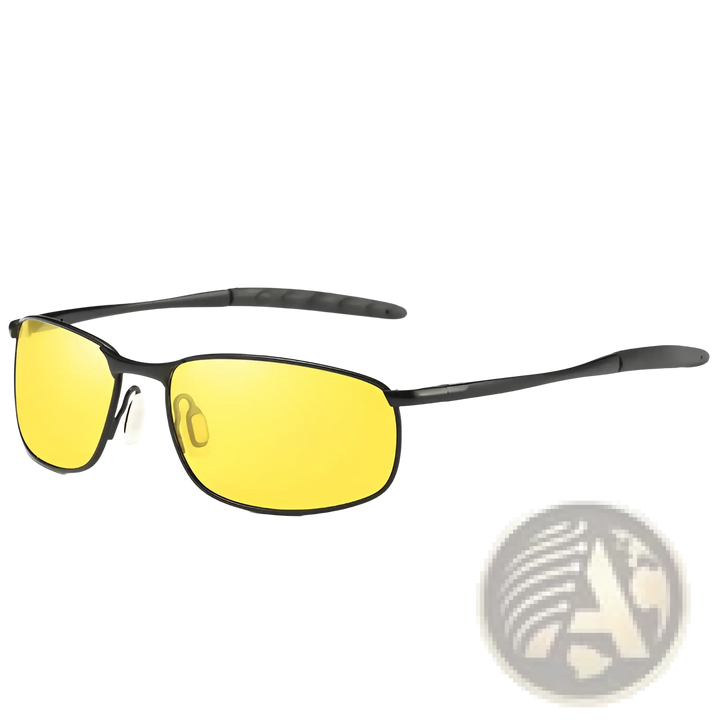 Men's Polarized Metal Frame Rectangular Aviator Sunglasses