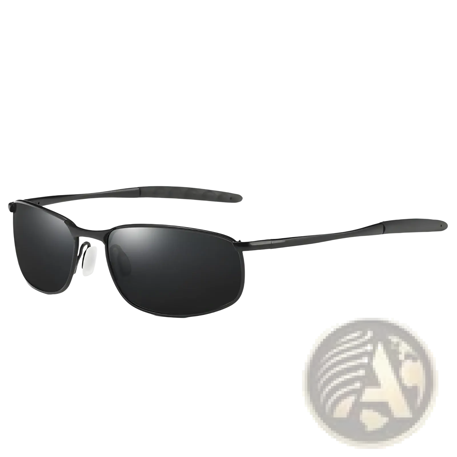 Men's Polarized Metal Frame Rectangular Aviator Sunglasses