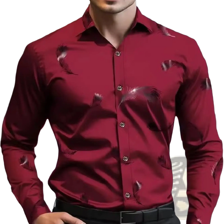 Men's Premium Geometric and Printed Long Sleeve Button Down