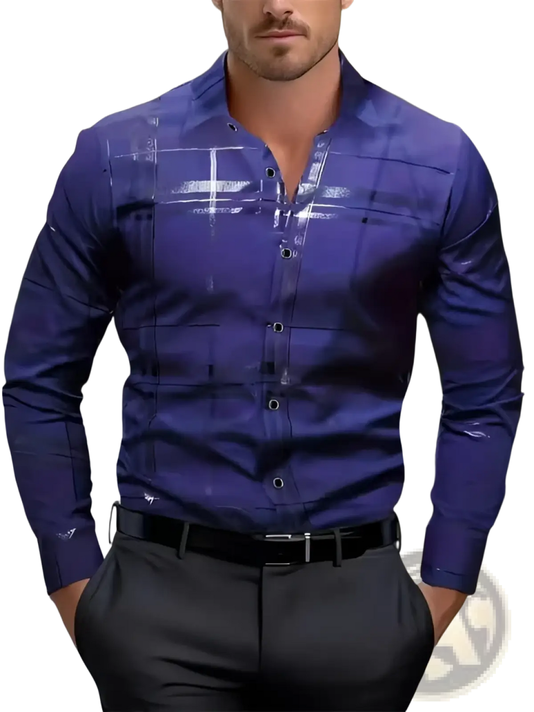 Men's Premium Geometric and Printed Long Sleeve Button Down
