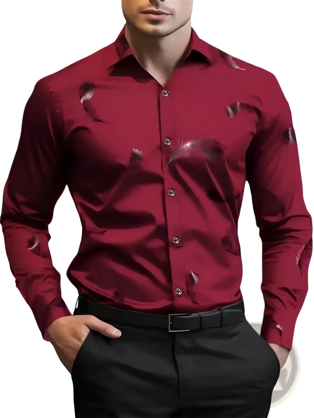 Men's Premium Geometric and Printed Long Sleeve Button Down