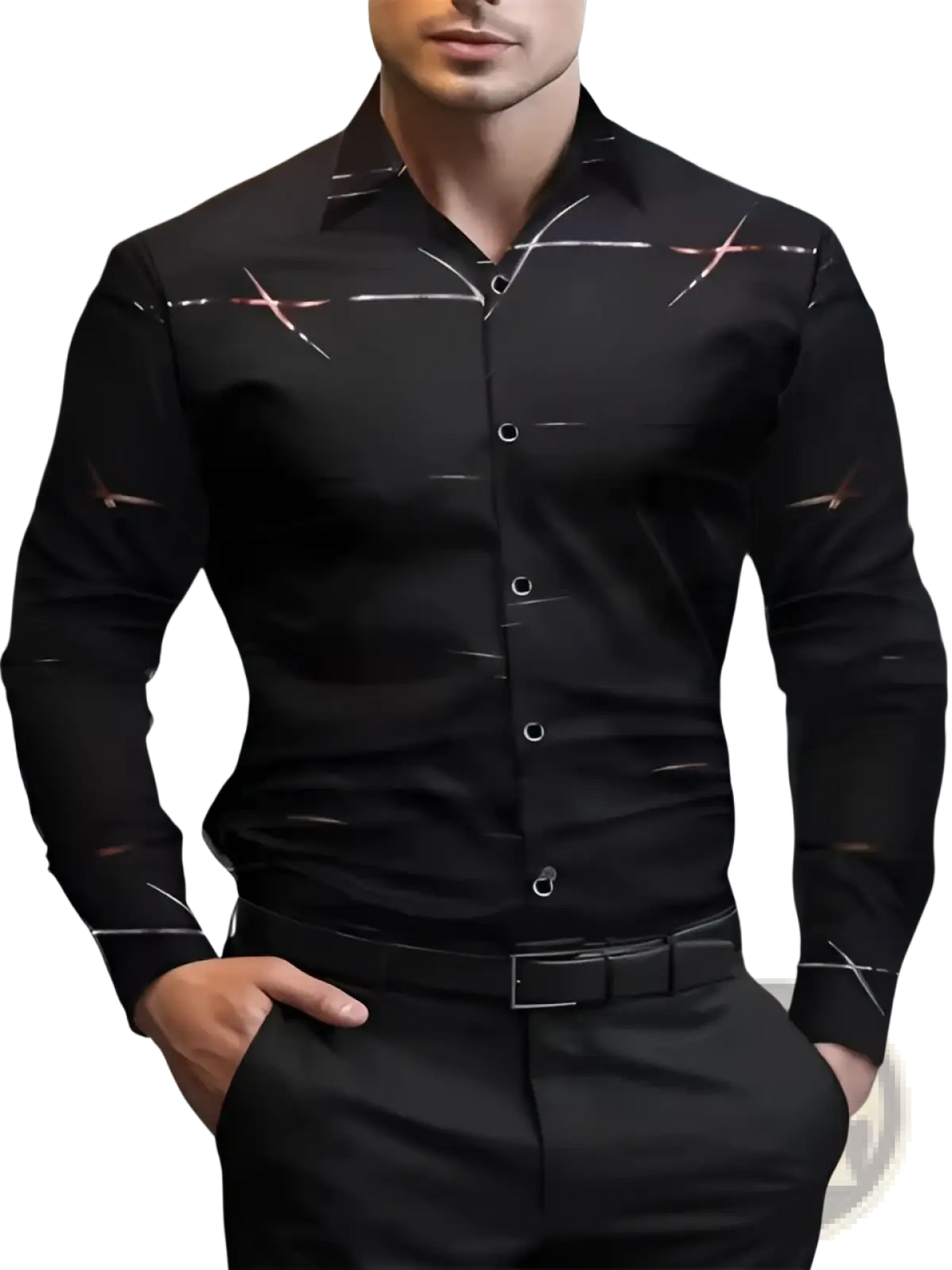Men's Premium Geometric and Printed Long Sleeve Button Down