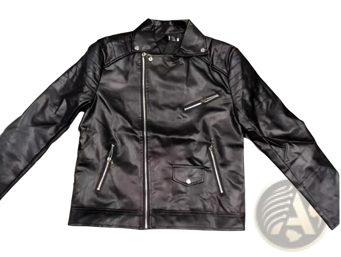 Men's Pu Leather Punk Stand Collar Biker Jacket