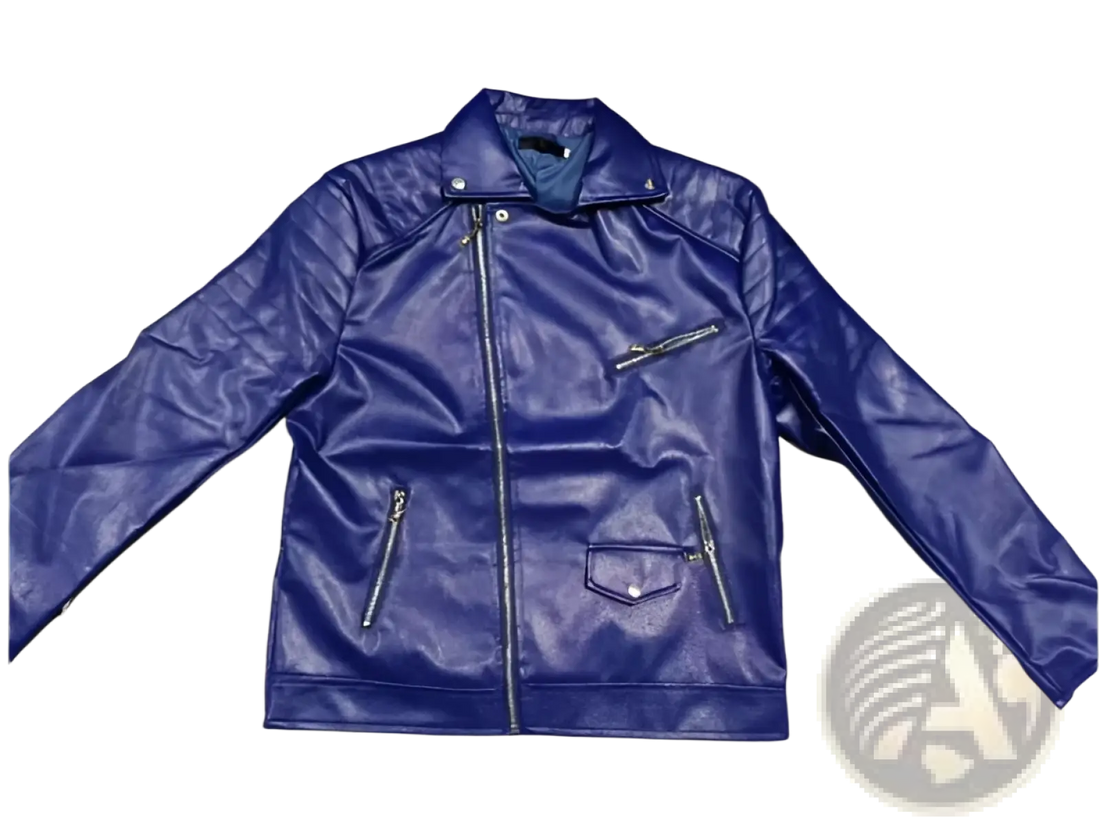 Men's Pu Leather Punk Stand Collar Biker Jacket