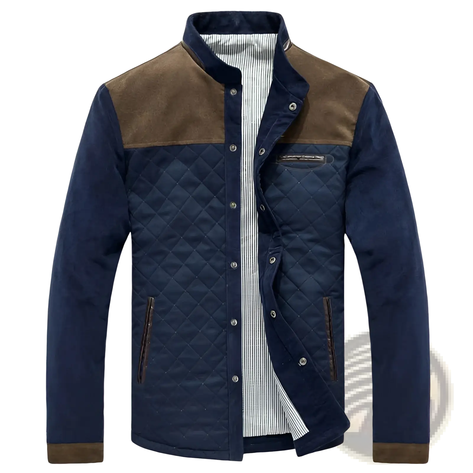Men's Quilted Corduroy Color Block Casual Jacket