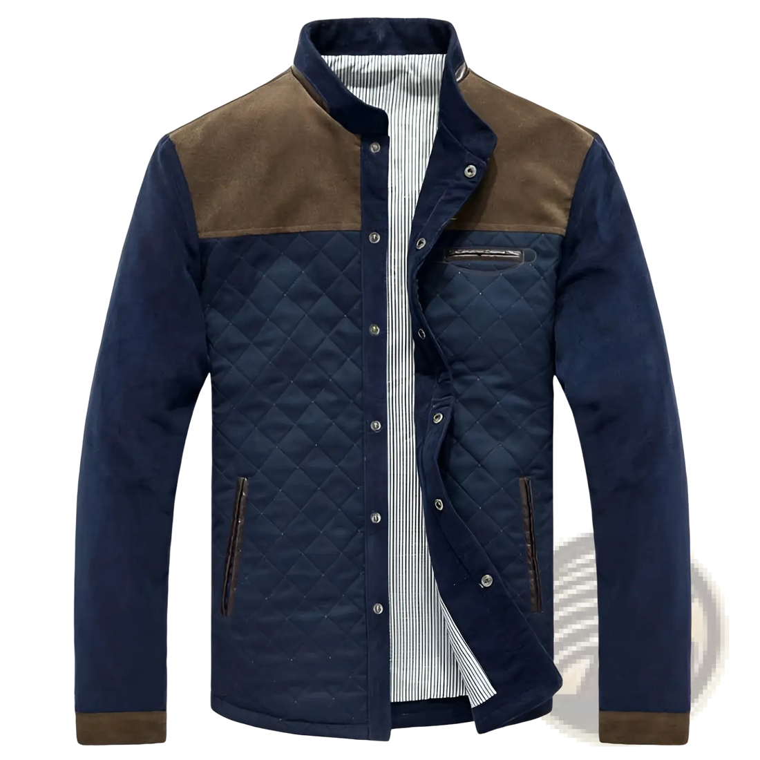 Men's Quilted Corduroy Color Block Casual Jacket