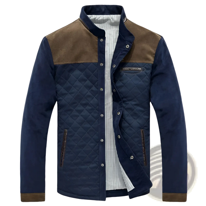 Men's Quilted Corduroy Color Block Casual Jacket