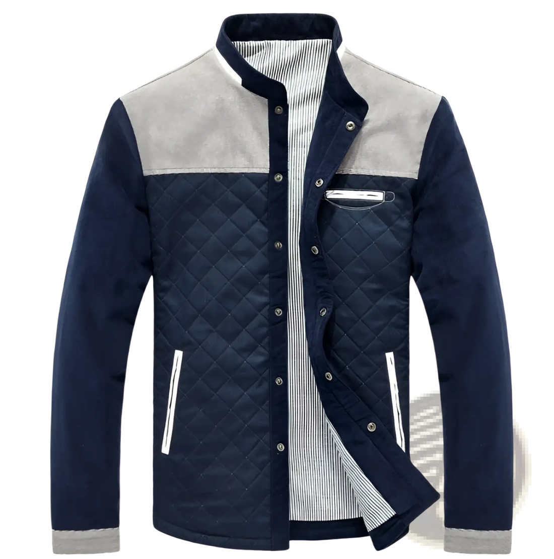 Men's Quilted Corduroy Color Block Casual Jacket