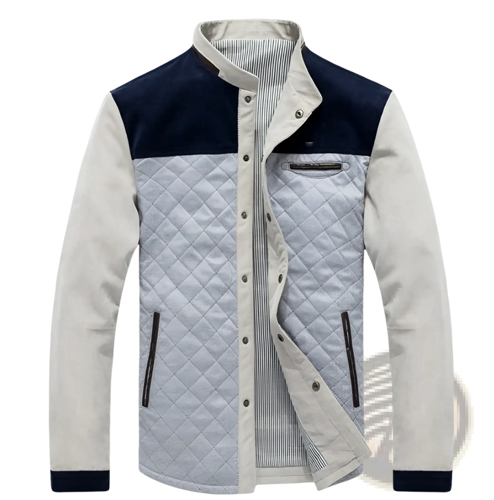 Men's Quilted Corduroy Color Block Casual Jacket