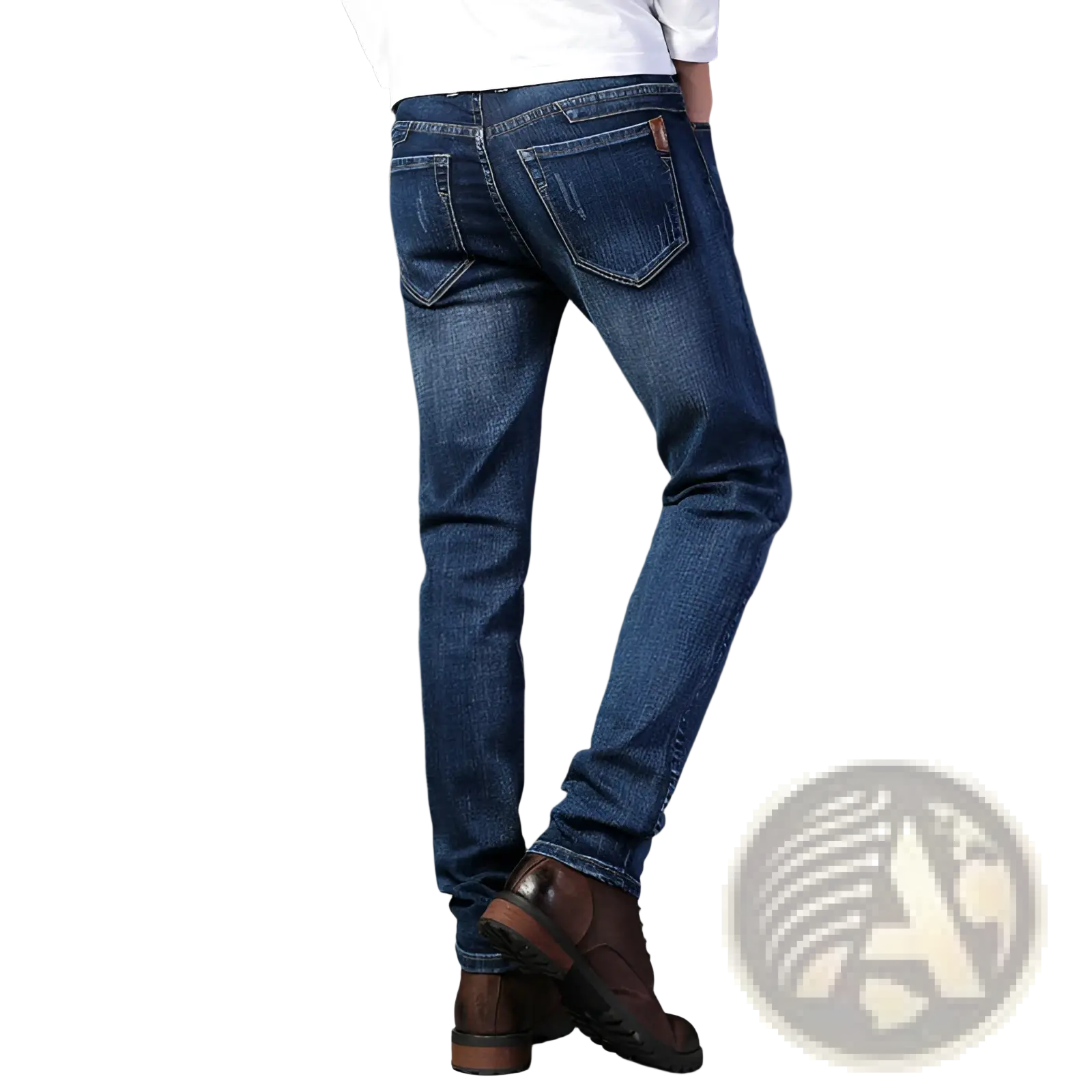Men's Slim Fit Dark Wash Straight Stretch Denim Jeans