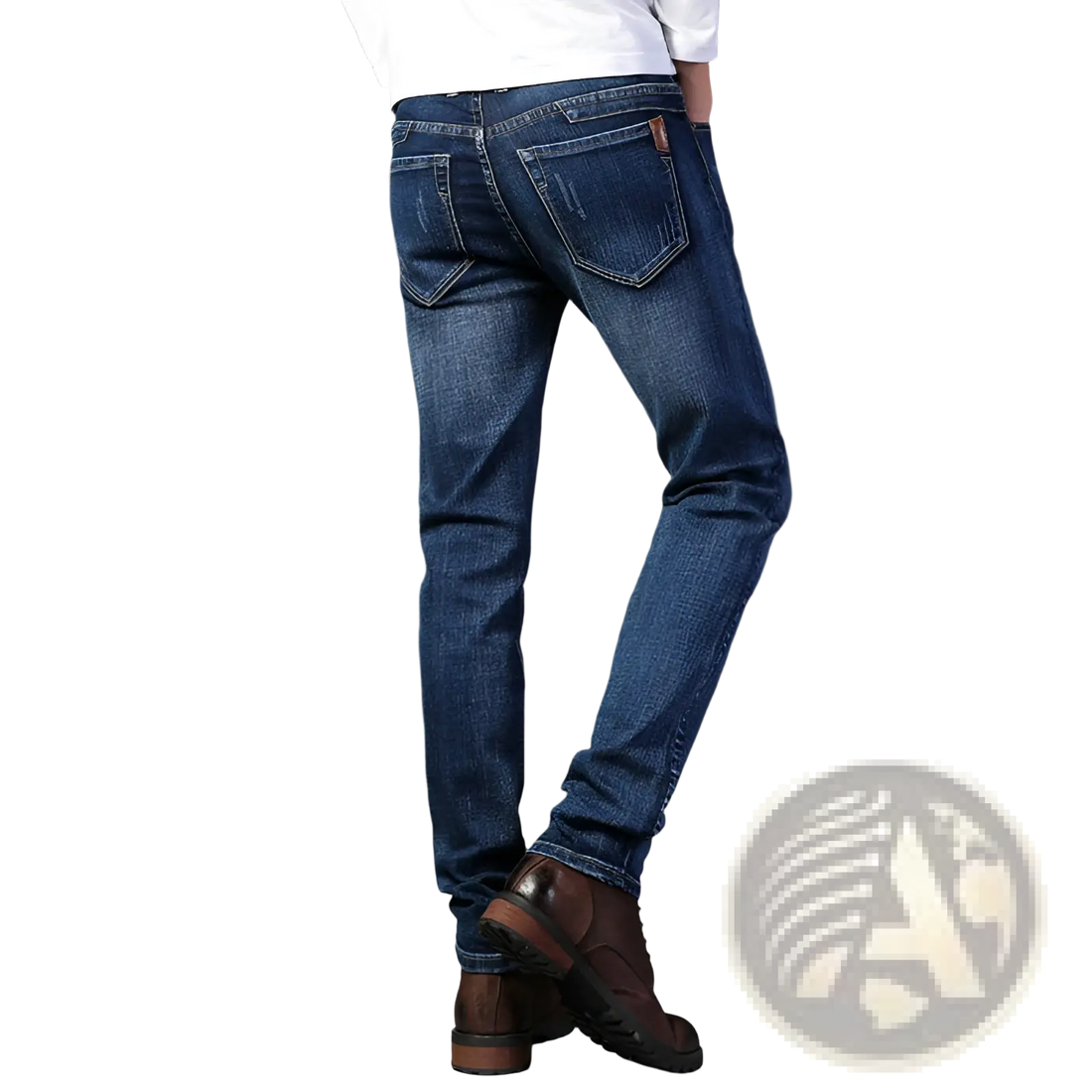 Men's Slim Fit Dark Wash Straight Stretch Denim Jeans