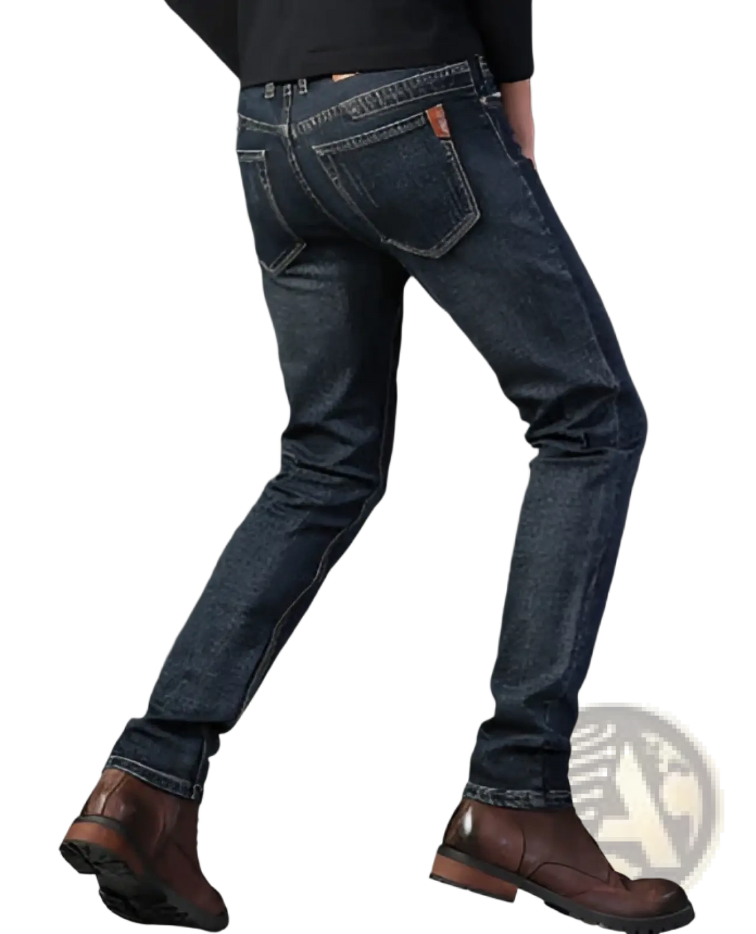 Men's Slim Fit Dark Wash Straight Stretch Denim Jeans