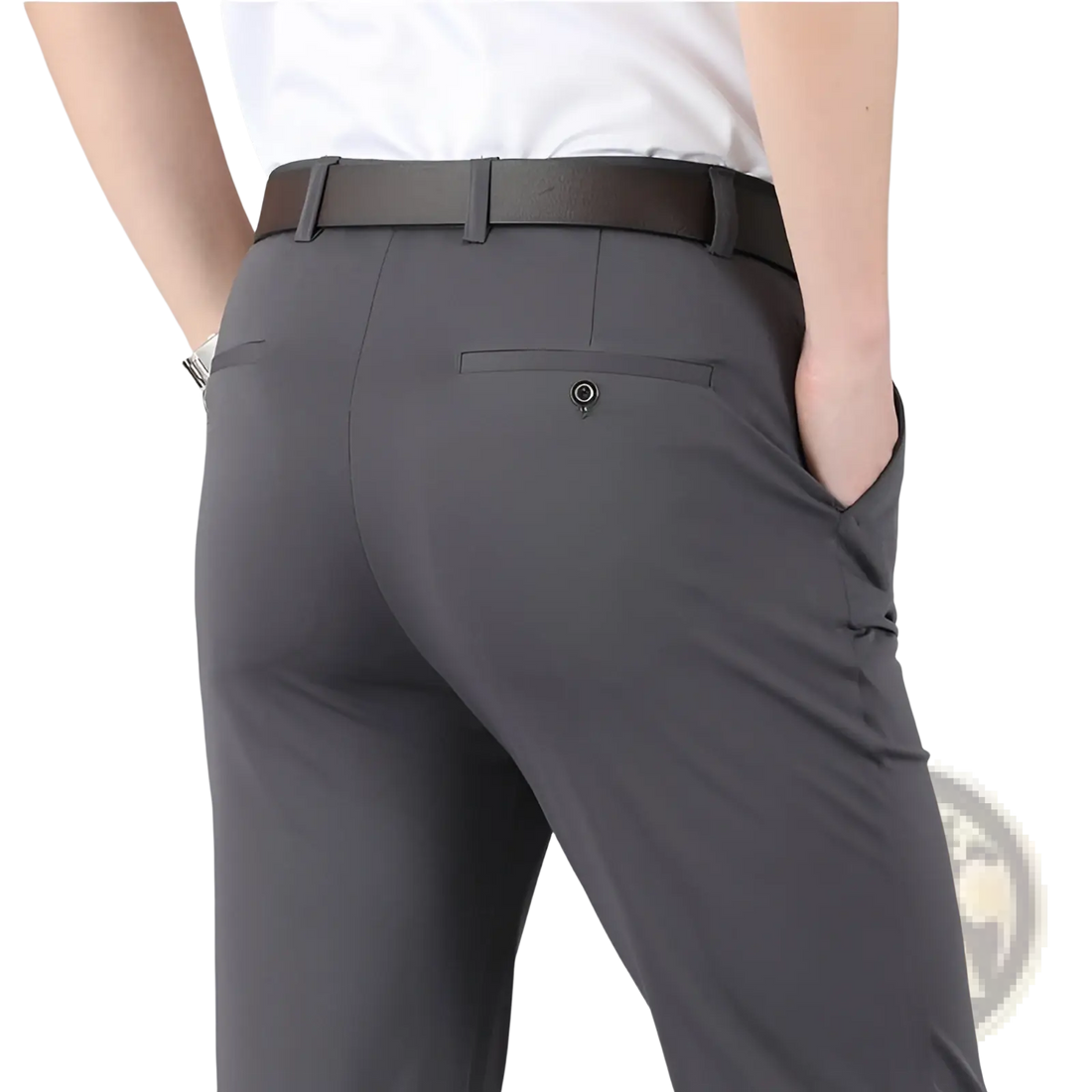 Men's Slim Fit Ice Silk Lightweight Tailored Trousers