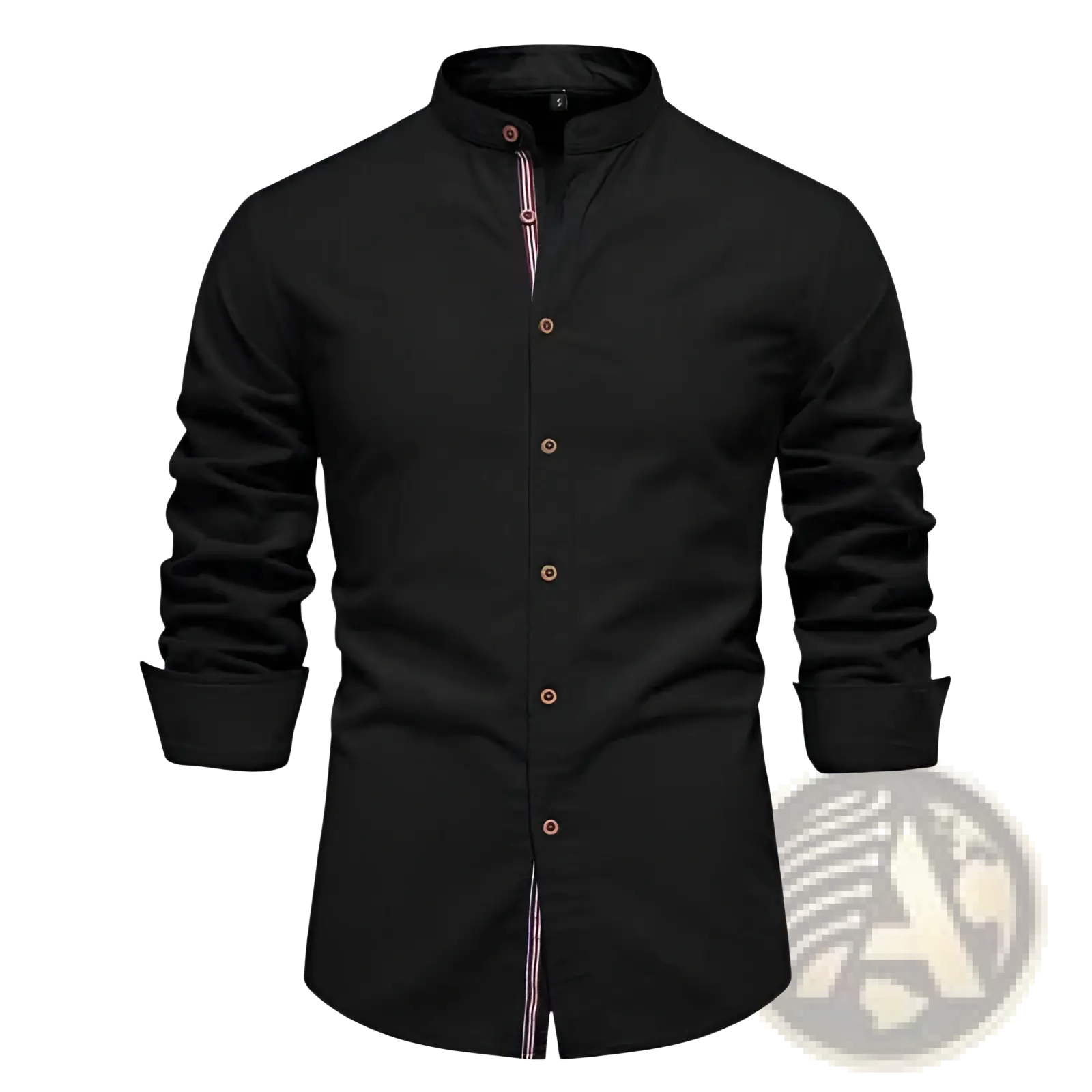 Men's Slim Fit Linen Blend Mandarin Collar Shirt