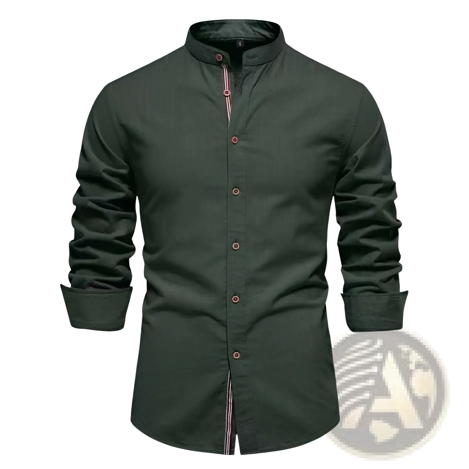 Men's Slim Fit Linen Blend Mandarin Collar Shirt
