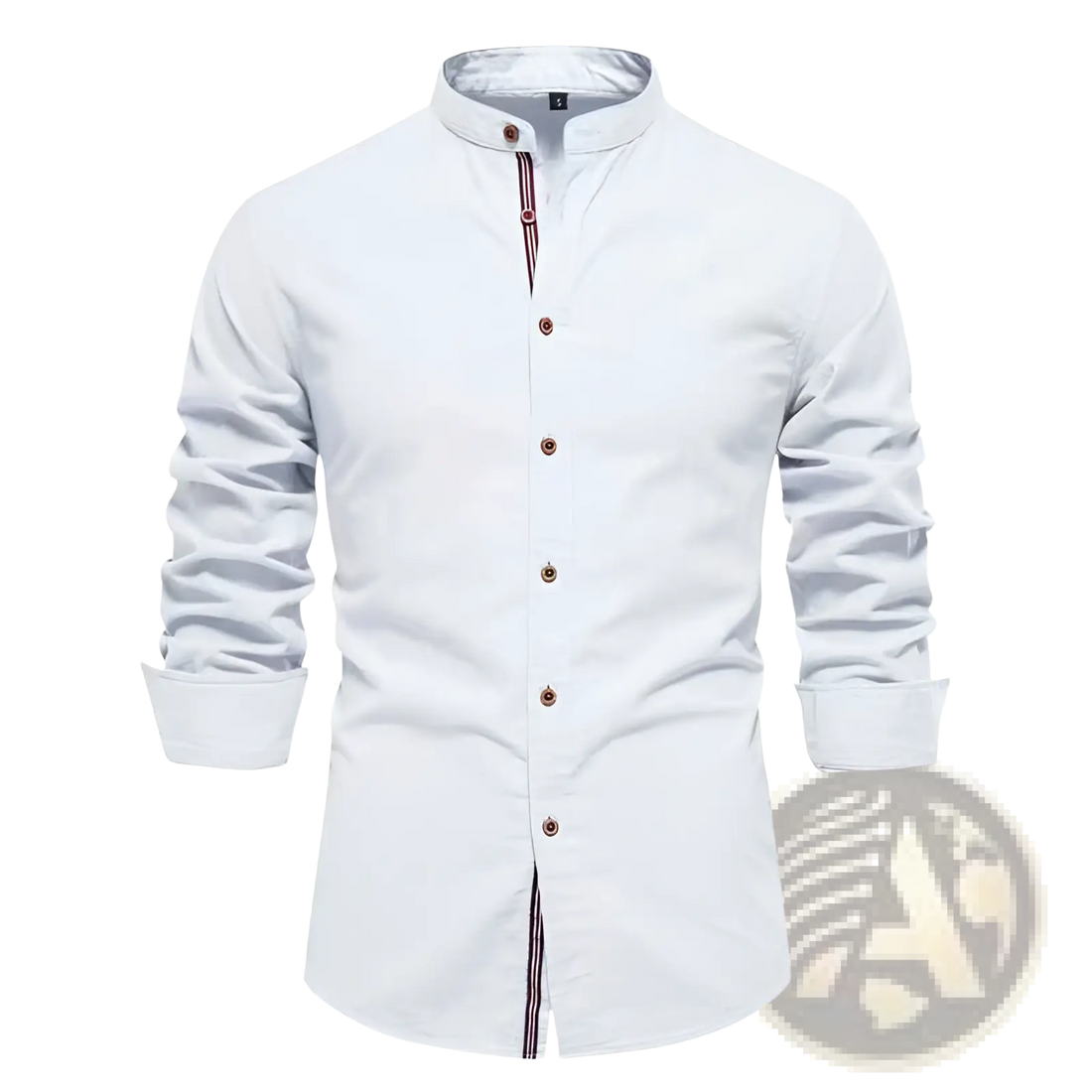 Men's Slim Fit Linen Blend Mandarin Collar Shirt