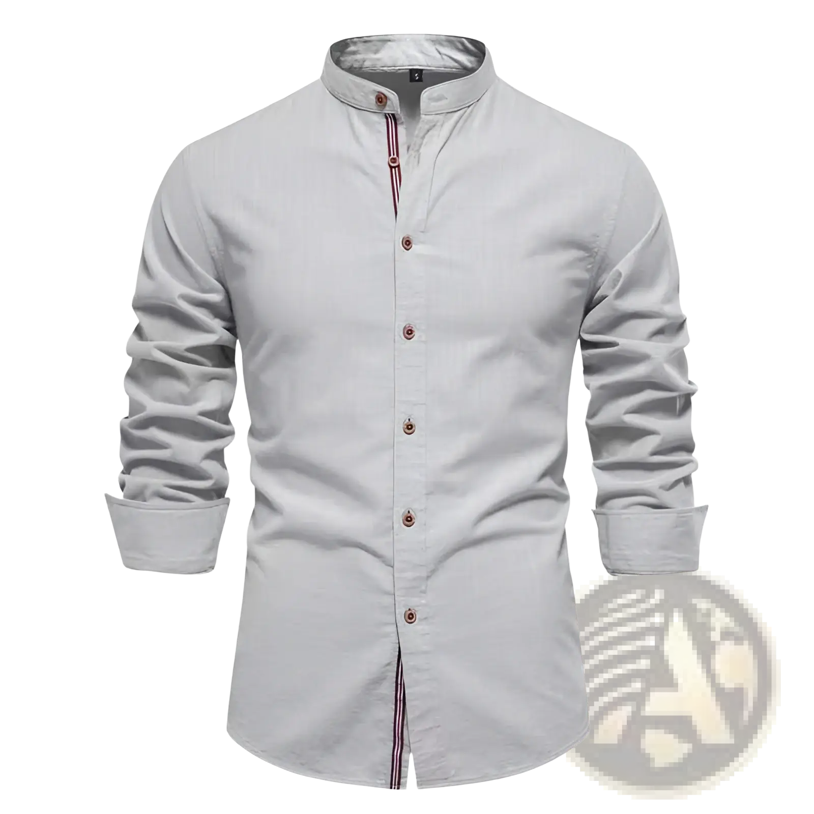 Men's Slim Fit Linen Blend Mandarin Collar Shirt