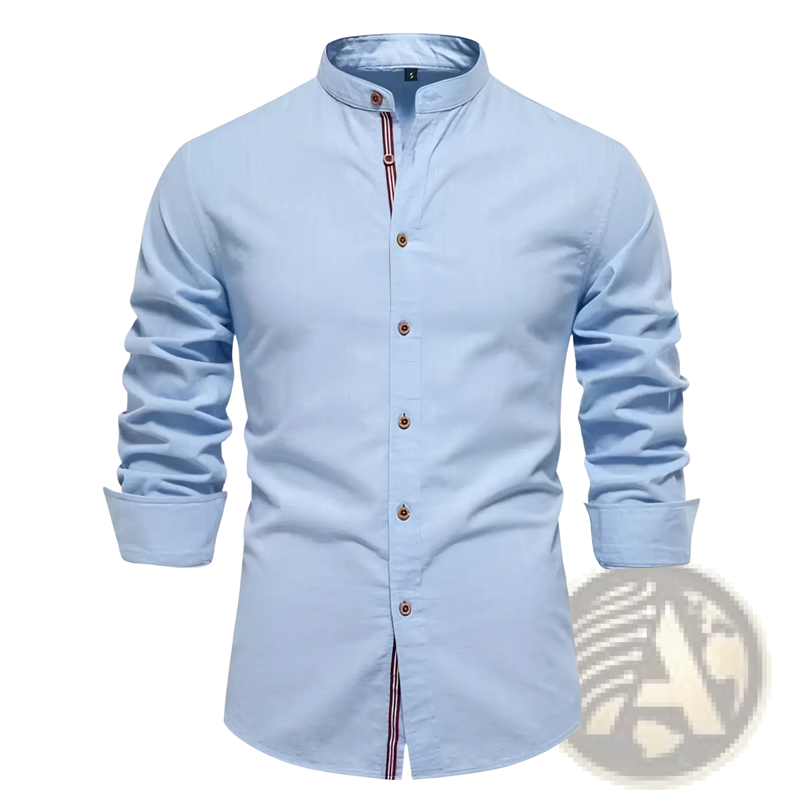 Men's Slim Fit Linen Blend Mandarin Collar Shirt