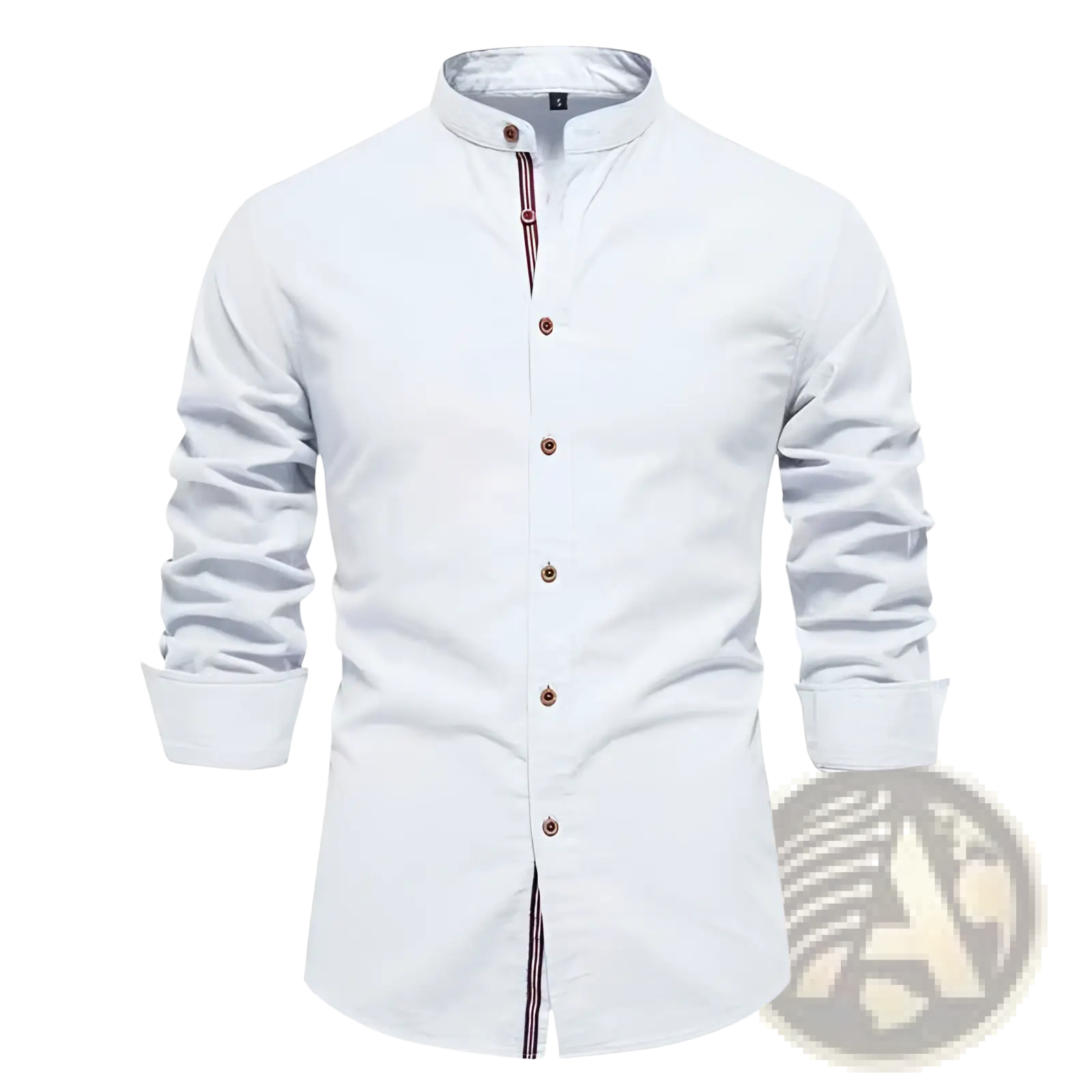 Men's Slim Fit Linen Blend Mandarin Collar Shirt