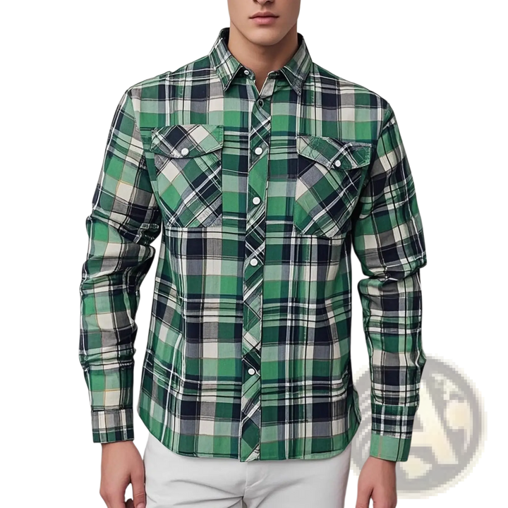 Men's Slim Fit Plaid Flannel Button Up Shirt