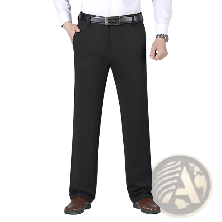 Men's Straight Leg Non-iron Stretch Formal Trousers with Belt