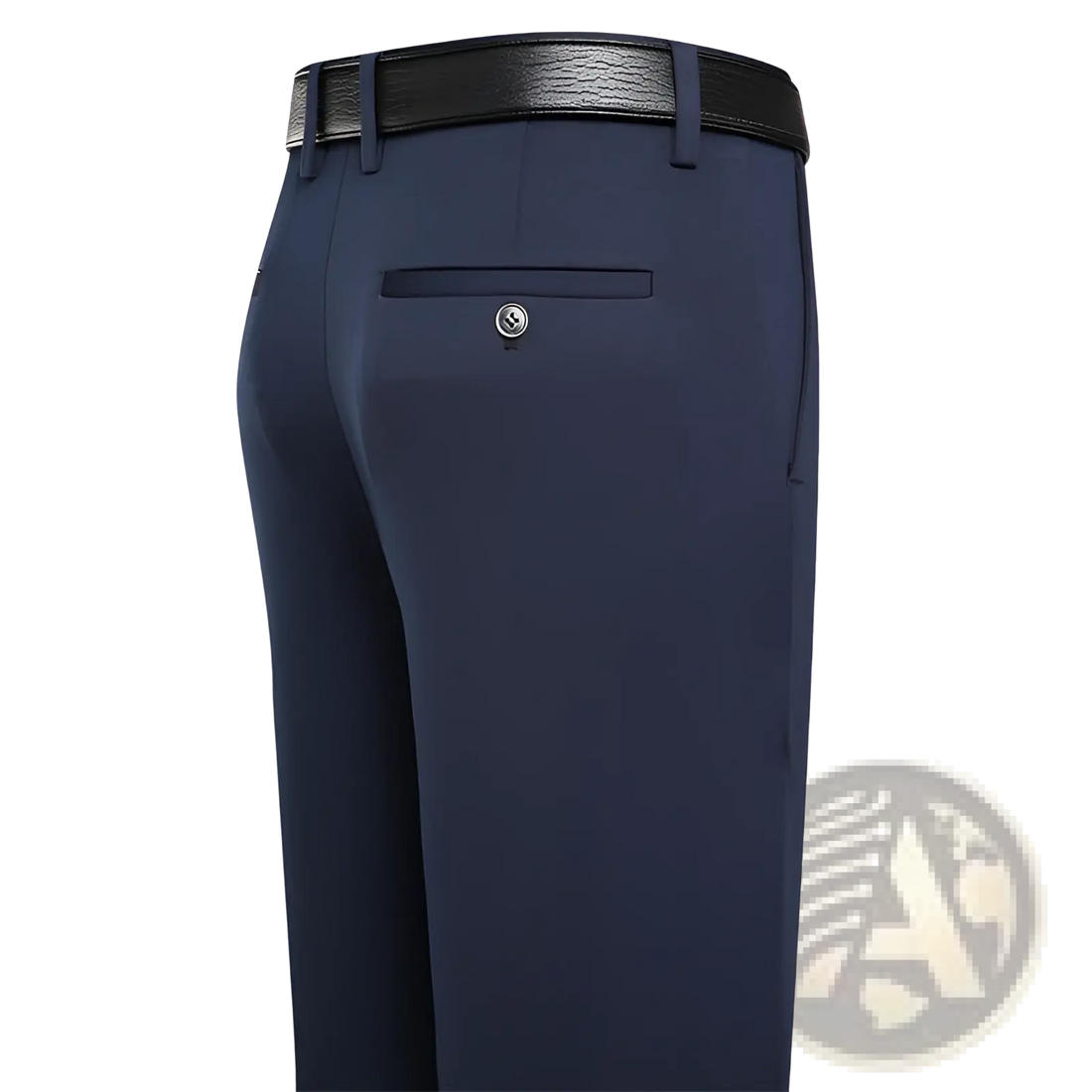 Men's Straight Leg Non-iron Stretch Formal Trousers with Belt