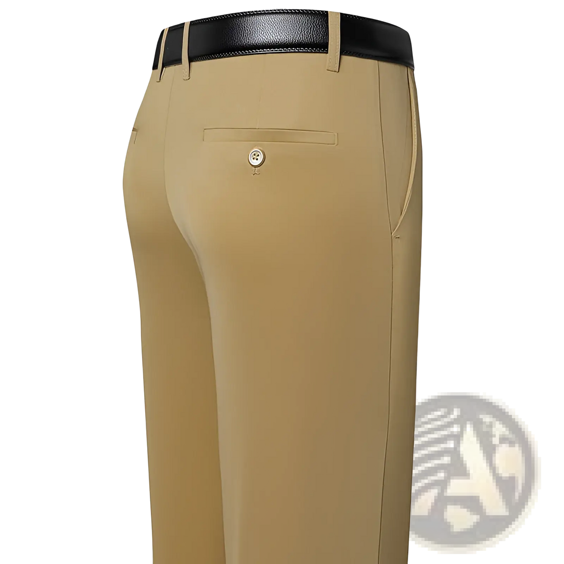 Men's Straight Leg Non-iron Stretch Formal Trousers with Belt
