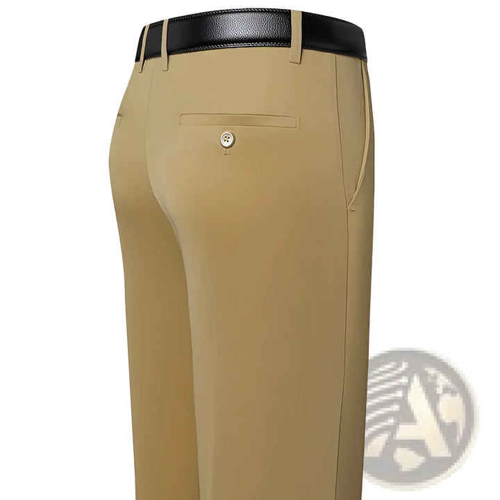 Men's Straight Leg Non-iron Stretch Formal Trousers with Belt