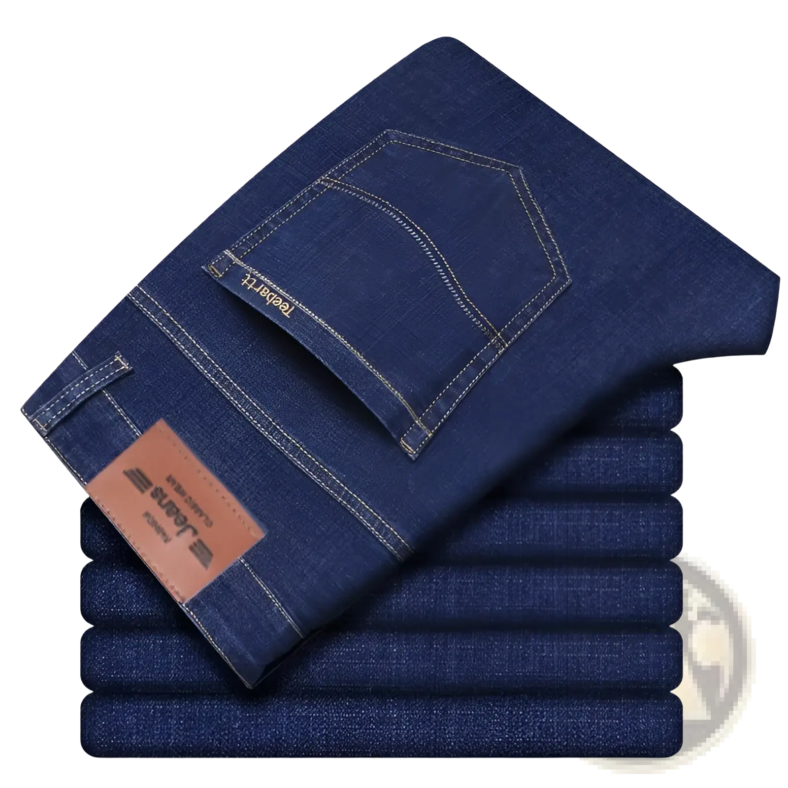 Men's Stretch Cotton Straight Jeans Casual Trousers