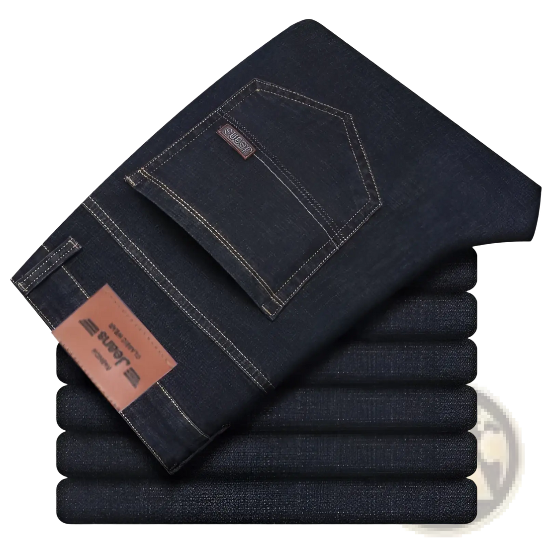 Men's Stretch Cotton Straight Jeans Casual Trousers