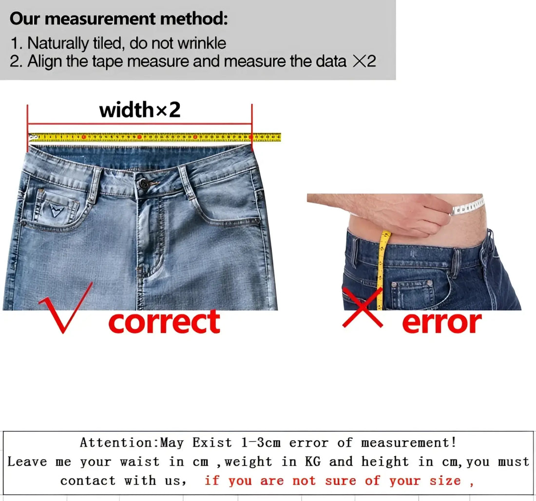 Men's Stretch Cotton Straight Jeans Casual Trousers