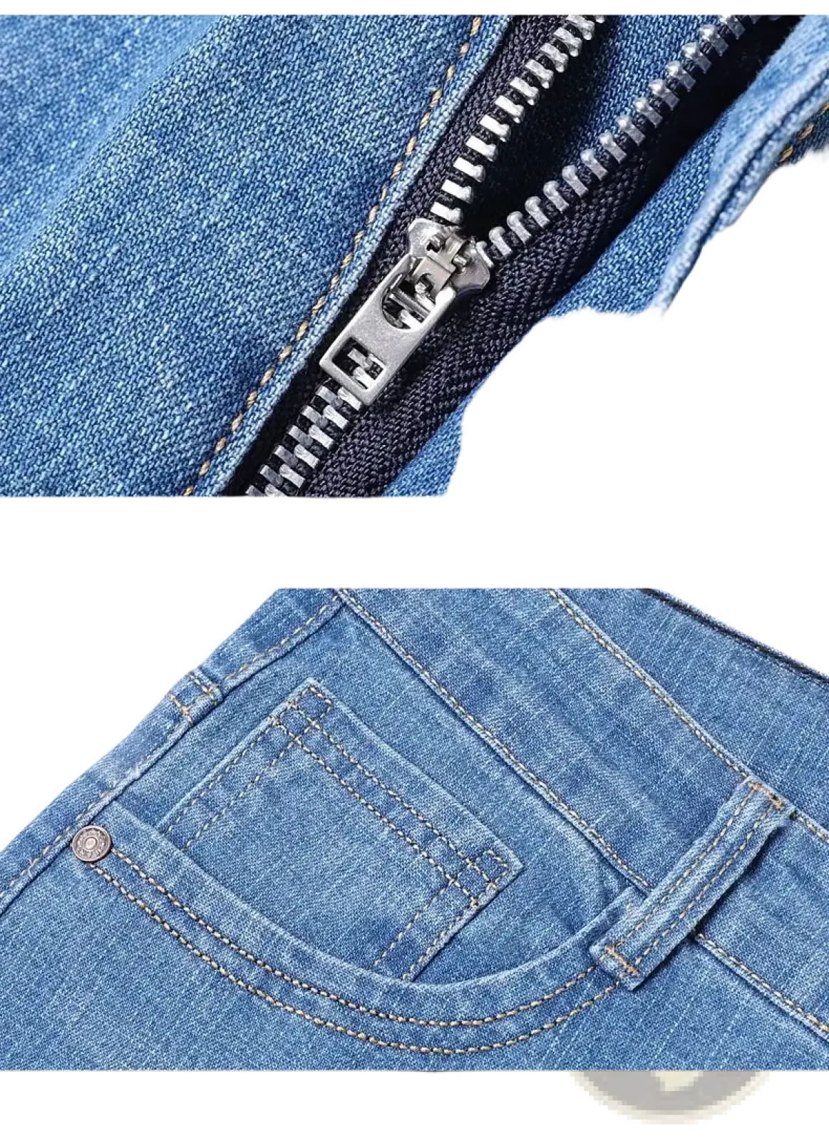 Men's Stretch Cotton Straight Jeans Casual Trousers