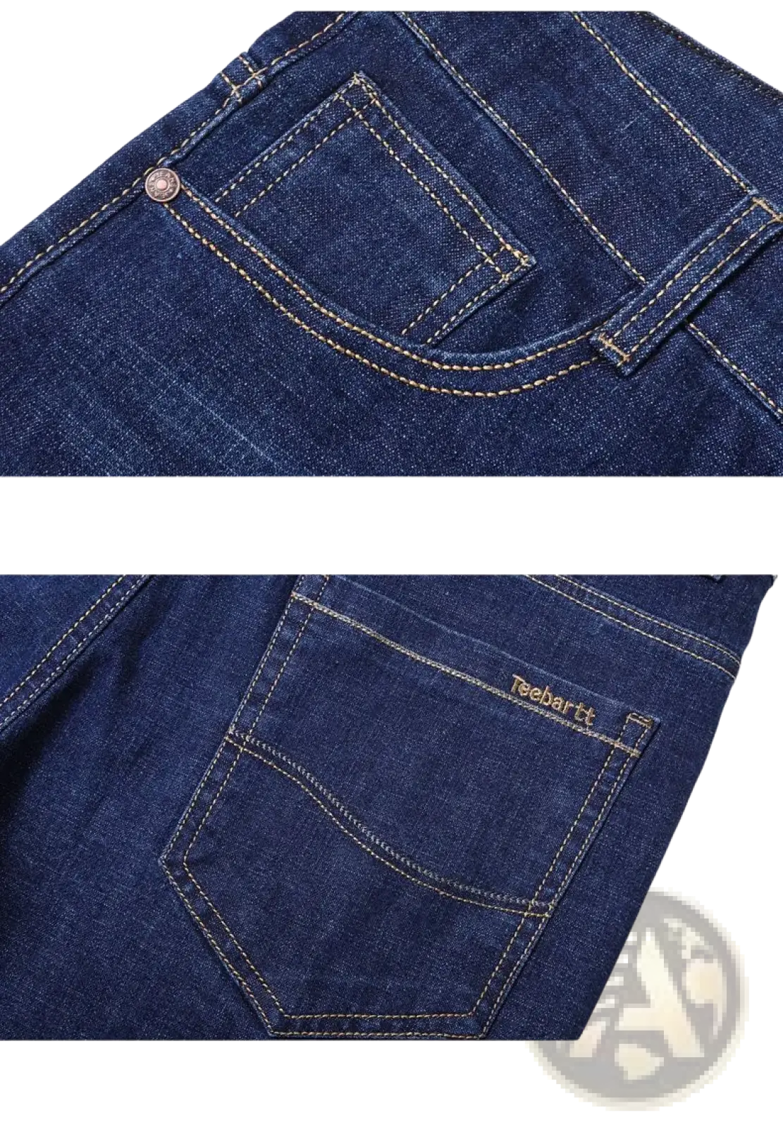 Men's Stretch Cotton Straight Jeans Casual Trousers