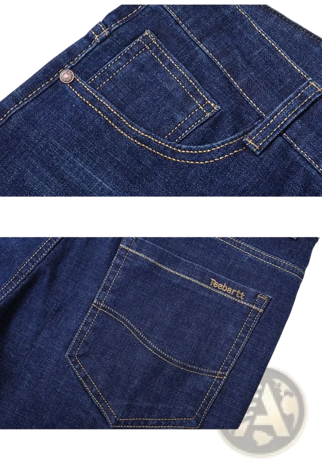 Men's Stretch Cotton Straight Jeans Casual Trousers