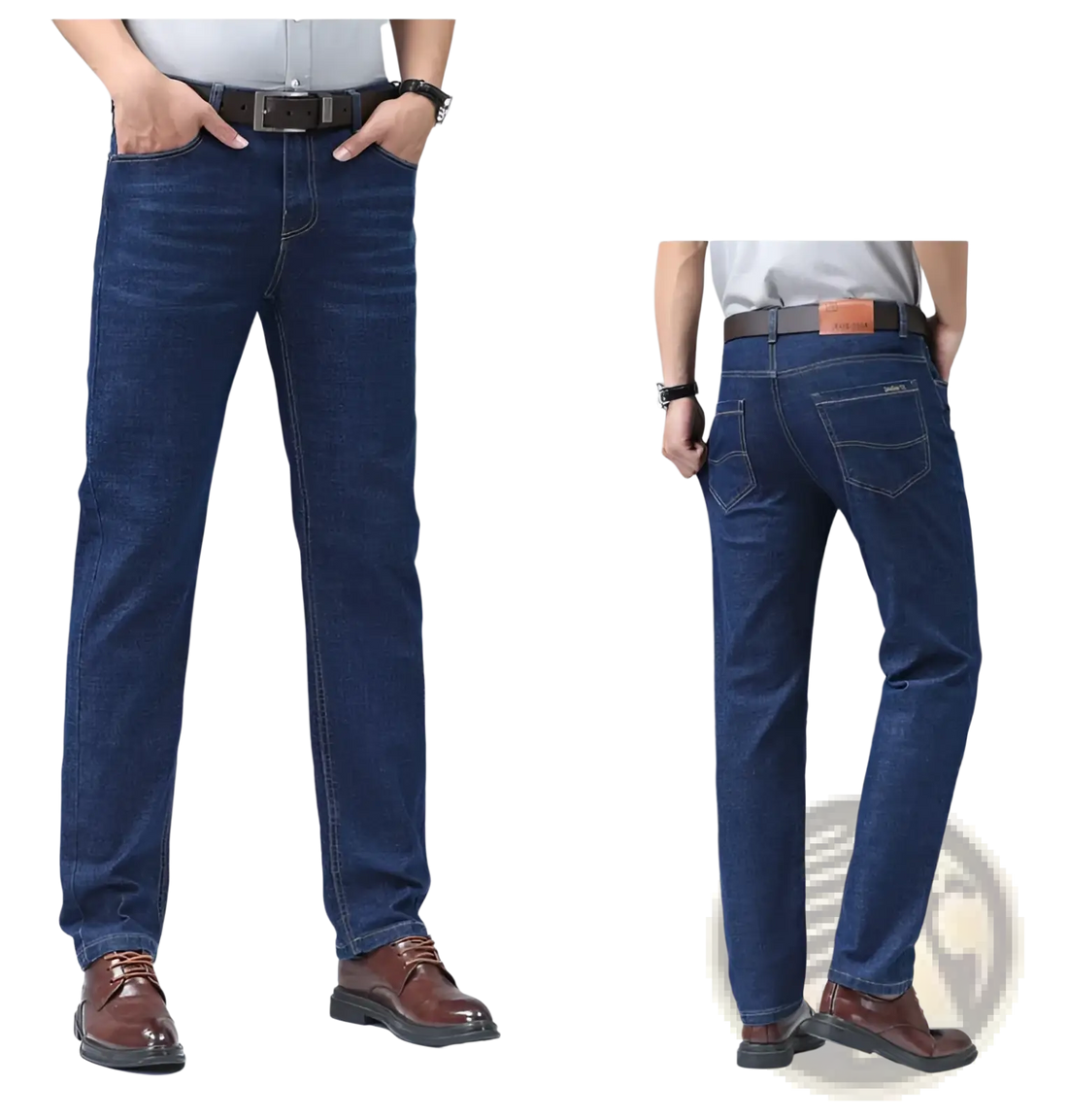Men's Stretch Cotton Straight Jeans Casual Trousers