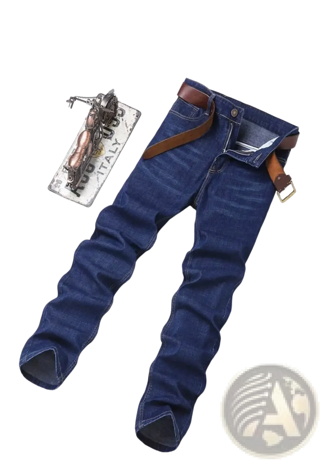 Men's Stretch Cotton Straight Jeans Casual Trousers