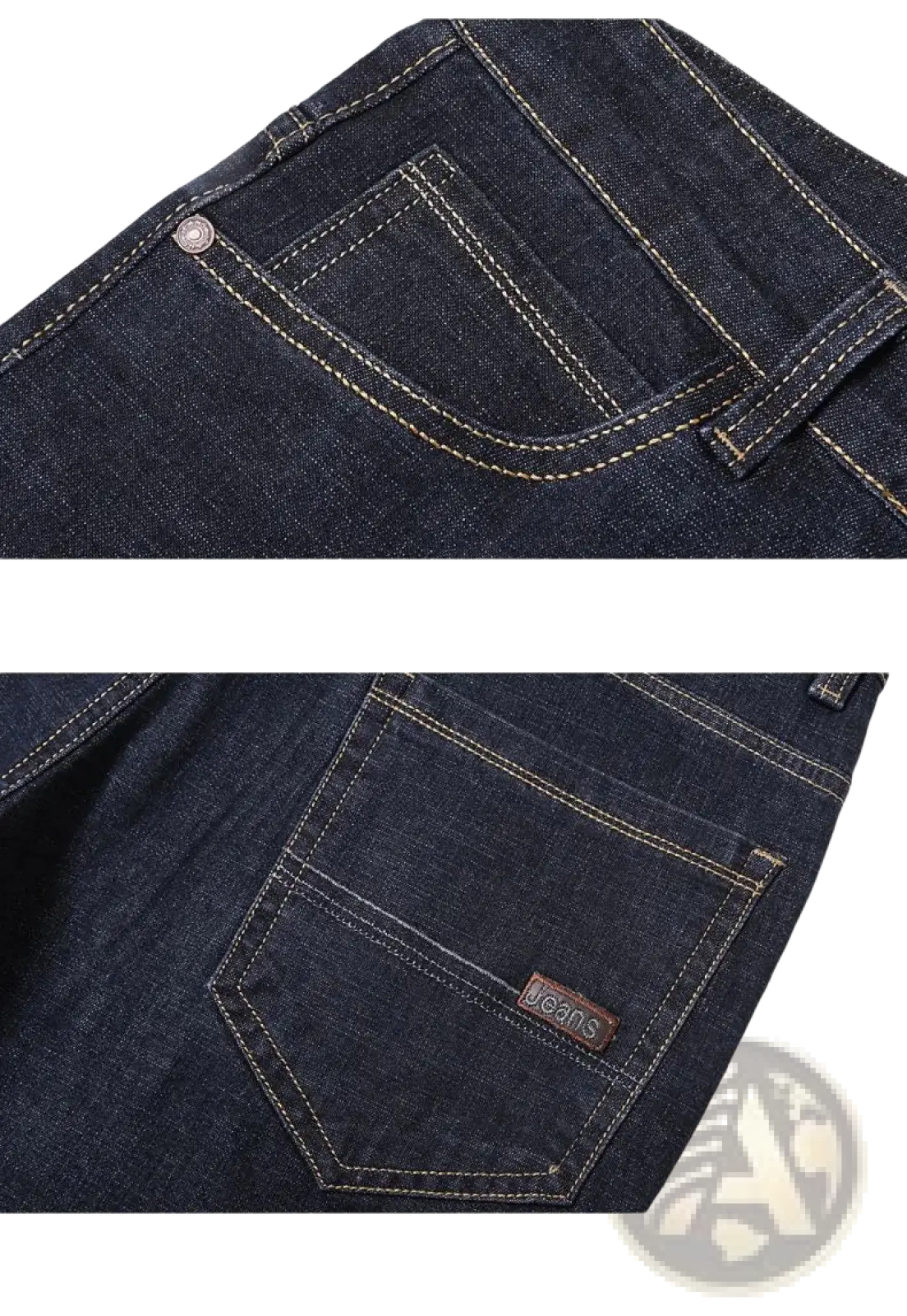 Men's Stretch Cotton Straight Jeans Casual Trousers