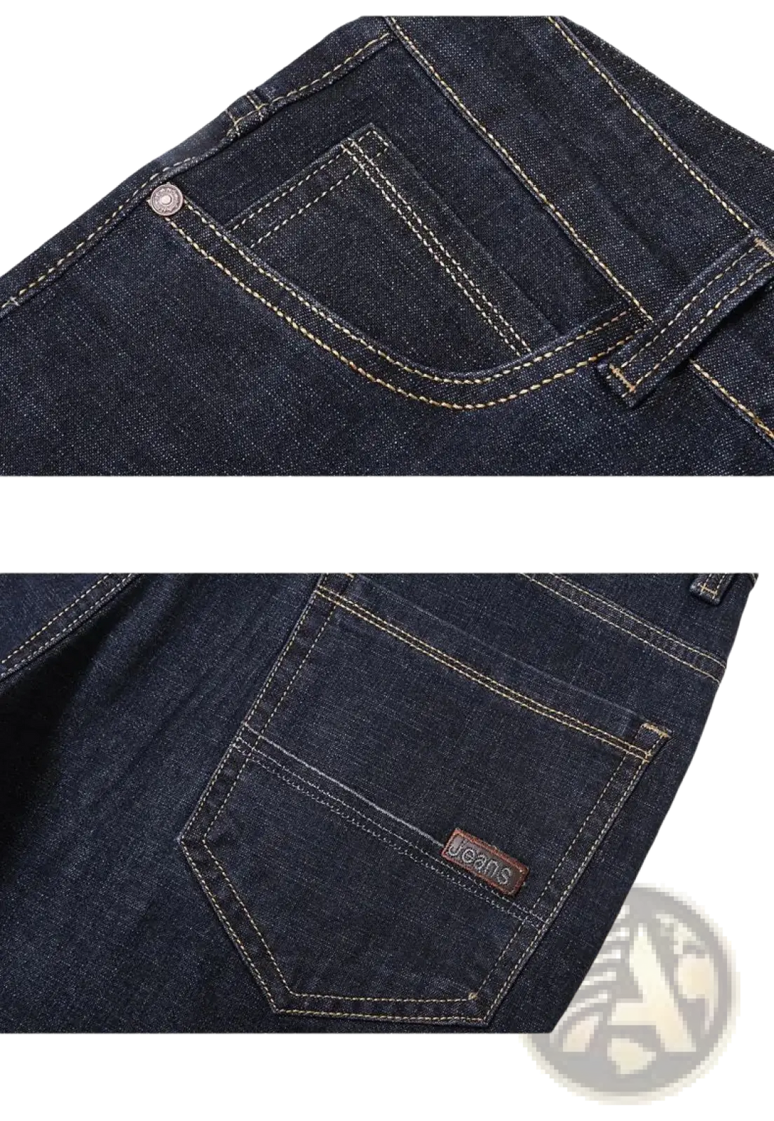 Men's Stretch Cotton Straight Jeans Casual Trousers